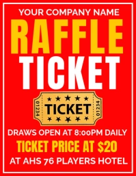 Red Maximalist Raffle Tikcket Flyer (us Letter) template