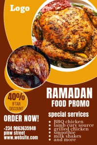 Red Maximalist Ramadan Food Promo Pinterest Graphic template