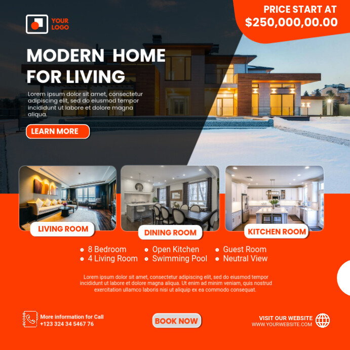 Copy of Red Maximalist Real Estate New Template Instagram Post ...