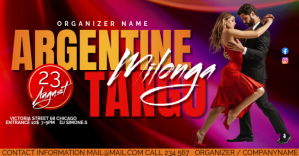 Red Maximalist Red And Orange Argentine Tango Milonga Facebook Event Cover Facebook-Veranstaltungscover template