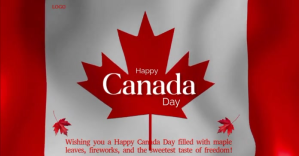 Red Maximalist Red And White Canada Day Wishe Изображение, которым поделились на Facebook template