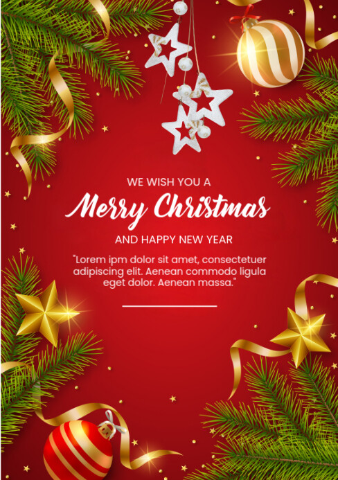 Copy of Red Maximalist Red And White Merry Christmas A5 | PosterMyWall
