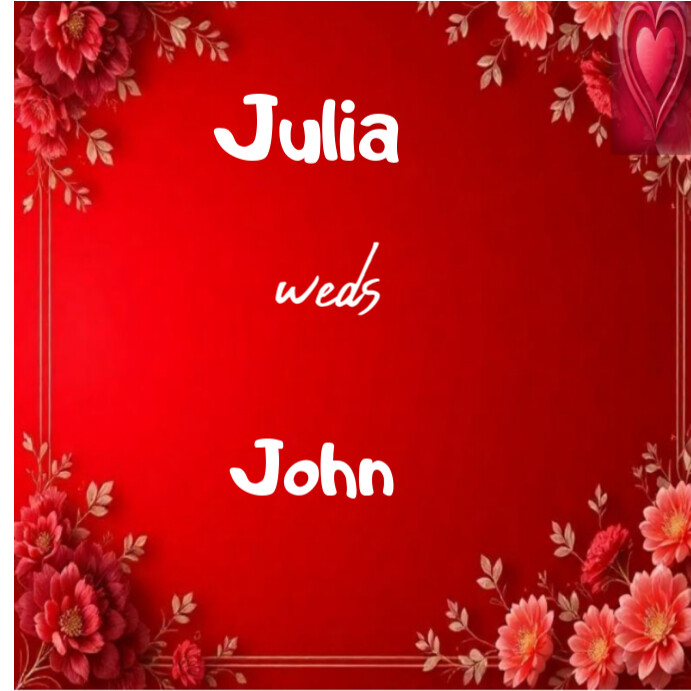 Red Maximalist Red Background Wedding Design  Instagram Post template
