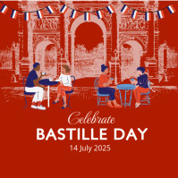 Red Maximalist Red Bastille Day Instagram Post Instagram Post template
