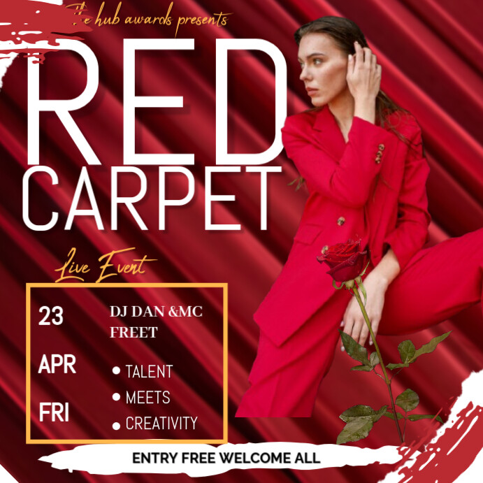 Red Maximalist Red Carpet Event  Instagram Post template