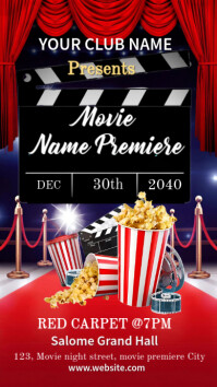 Red Maximalist Red Carpet Movie Night Red Instagram Story template