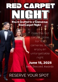 Red Maximalist Red Carpet Night A1 template