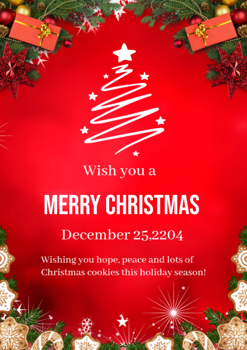 Copy of Red Maximalist Red Christmas Day A4 | PosterMyWall