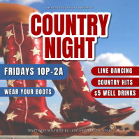Red Maximalist Red Country Music Night Flyr Instagram Post template