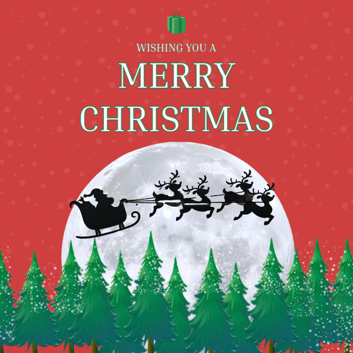 Red Maximalist Red Green Merry Christmas Instagram Post Template ...