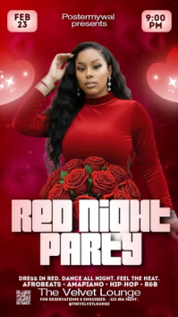 Red Maximalist Red Night Party  Instagram Reel template