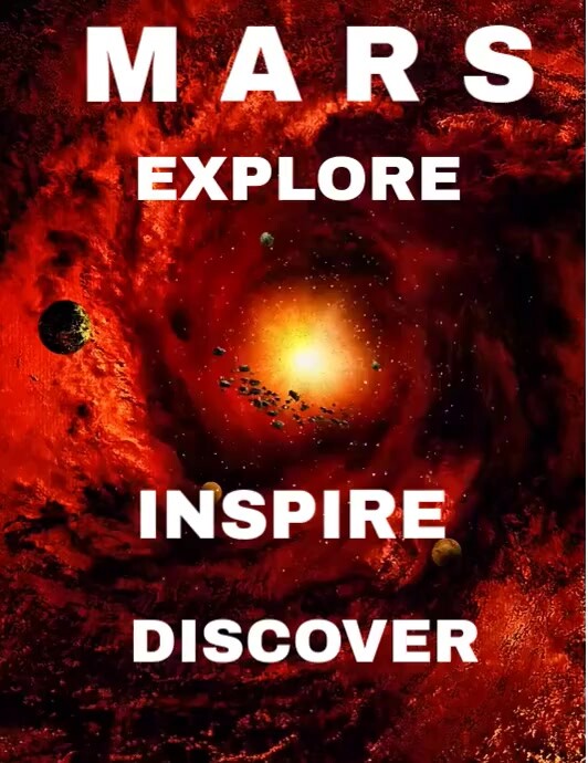 Red Maximalist Red Planet  Flyer (us Letter) template