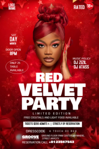 Red Maximalist Red Velvet Party  Pinterest Graphic template