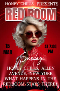 Red Maximalist Redroom Poster template