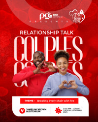 Red Maximalist Relationship Conference Flyer  Instagram Portrait template