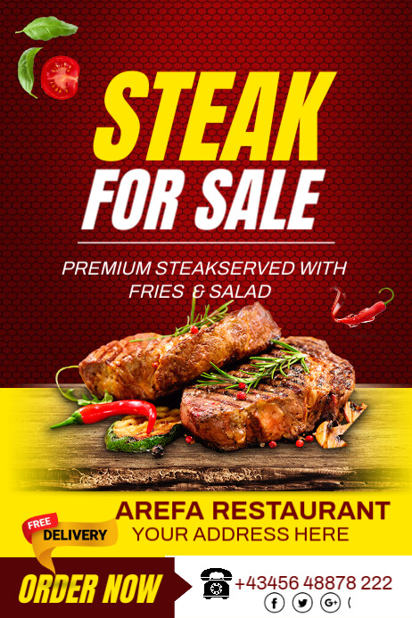 Copy of Red Maximalist Restaurant Poster | PosterMyWall