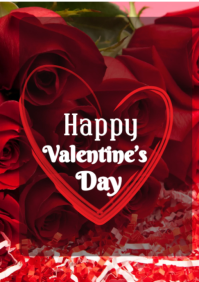 Red Maximalist Romantic Holiday Greetings. A2 template