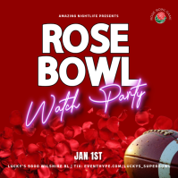 Red Maximalist Rose Bowl Watch Party Instagram Post template