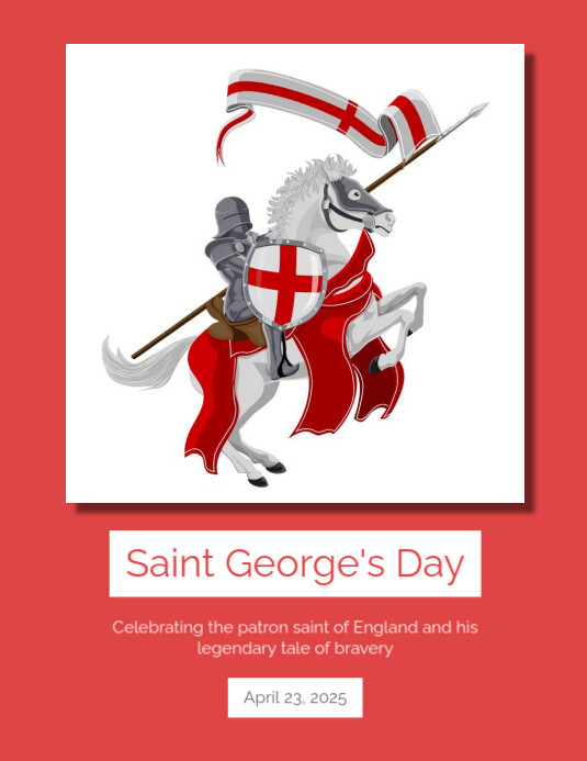 Red Maximalist Saint George's Day Flyer (us Letter) Template | PosterMyWall