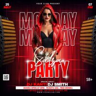 Zwart Salsa Party Instagram Post Template