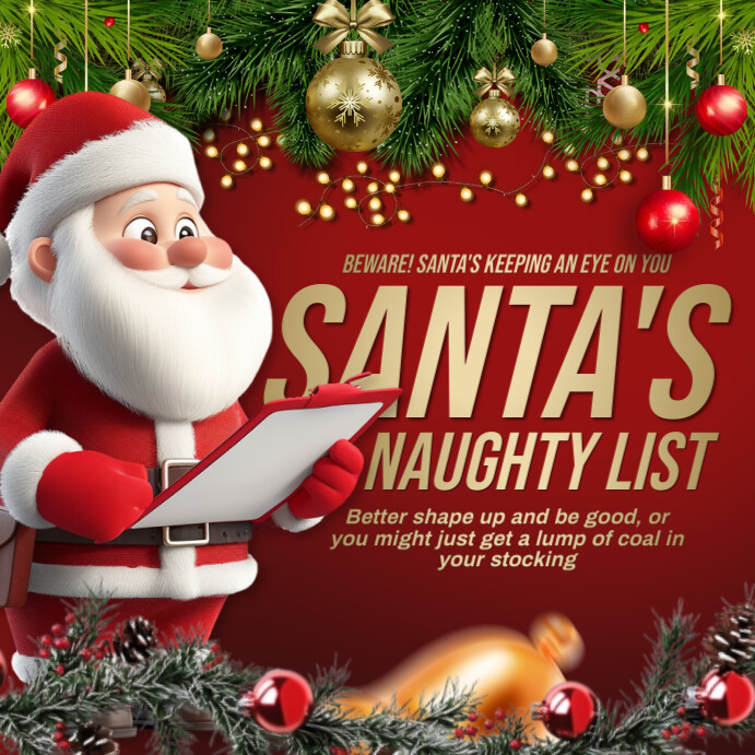 Copy of Red Maximalist Santa's List Instagram Post | PosterMyWall