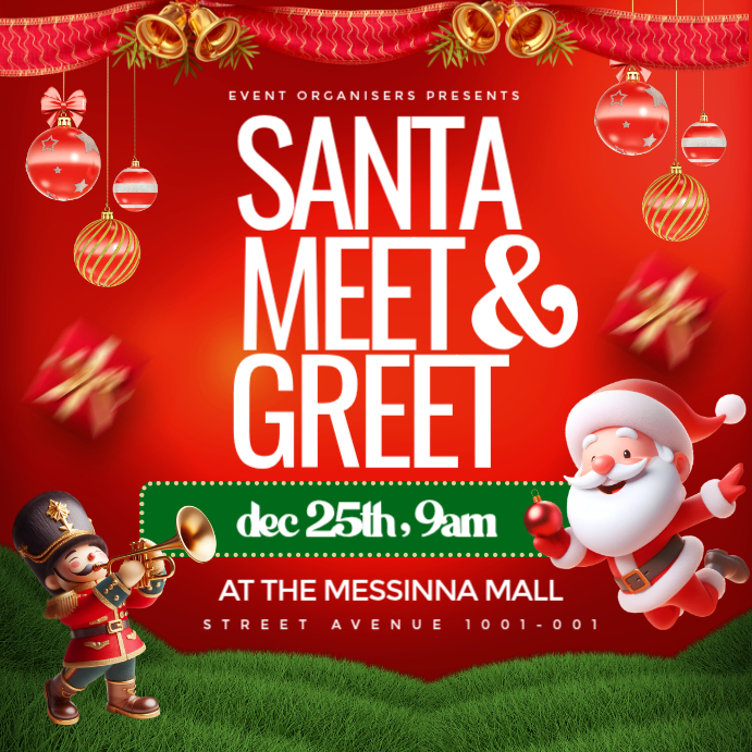 Copy of Red Maximalist Santa Meet And Greet Instagram Post | PosterMyWall