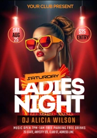 Red Maximalist Saturday Ladies Ngiht A1 template