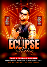 Red Maximalist Saturday Party Flyer A4 template