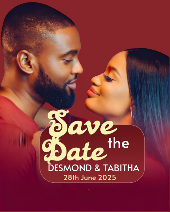 Red Maximalist Save The Date  Instagram Post template