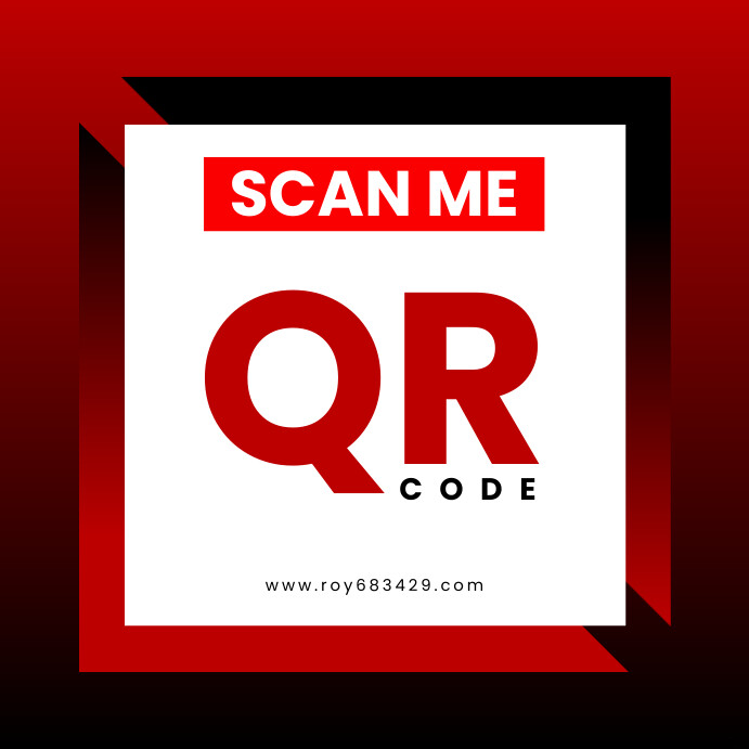 Red Maximalist Scan Me Qr Code Instagram Post template