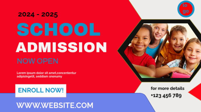 Red Maximalist School Admission Youtube Thumbnail template