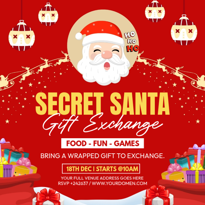 Secret Santa Gift Exchange Template | PosterMyWall