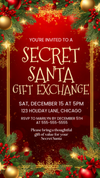 Red Maximalist Secret Santa Instagram Story template