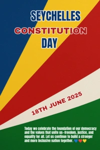 Red Maximalist Seychelles Constitution Day  Pinterest Graphic template