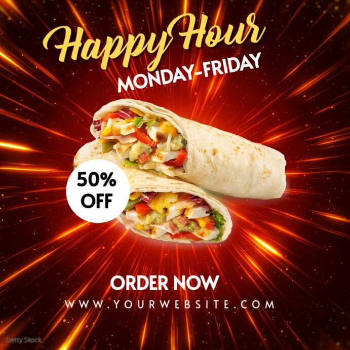 Red Maximalist Shawarma Instagram Post template