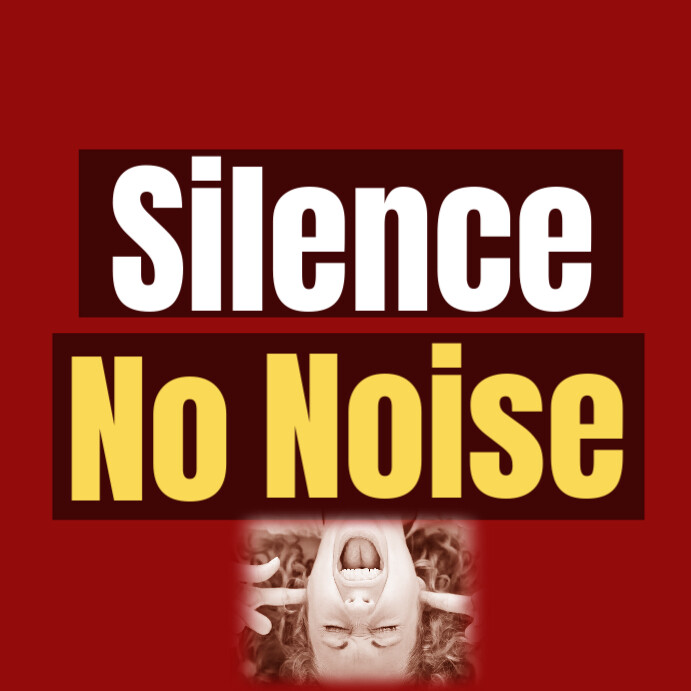 Red Maximalist Silence Zone – No Noise Allowed Instagram Post template