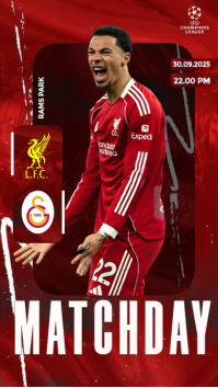 Red Maximalist Soccer Matchday Instagram Story template