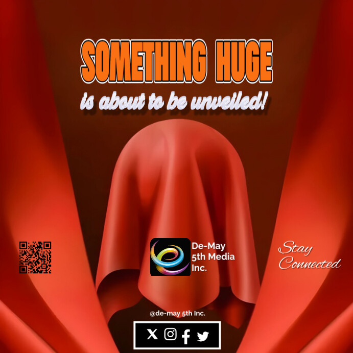 Red Maximalist Something Huge Is About To Be Revealed Instagram Post template