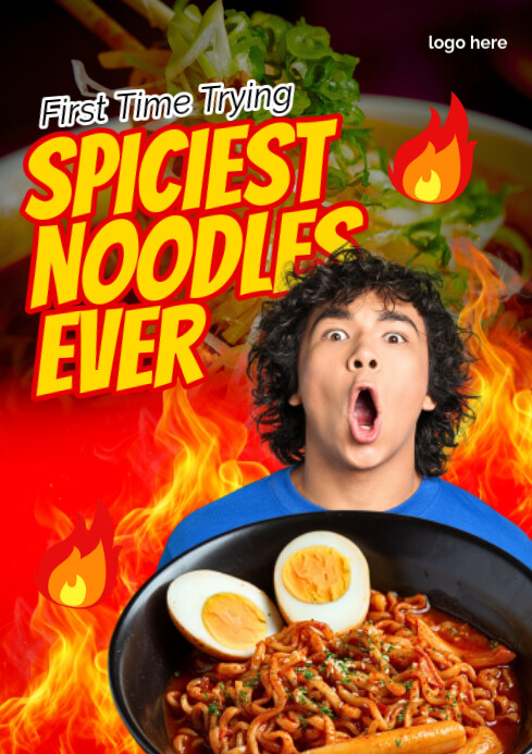 Red Maximalist Spiciest Noodles Ever A1 template
