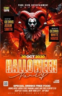 Vermelho Halloween Party Tabloid Template