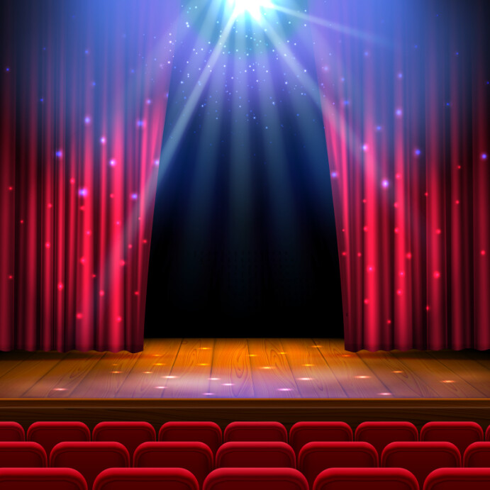 Red Maximalist Stage Backdrop Design Instagra Template | PosterMyWall