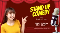 Red Maximalist Stand Up Comedy Digital Display (16:9) template