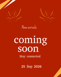Red Maximalist Stay Tuned Coming  Instagram Portrait template