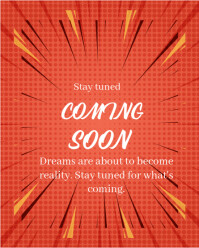 Red Maximalist Stay Tuned Coming Soon  Instagram Portrait template