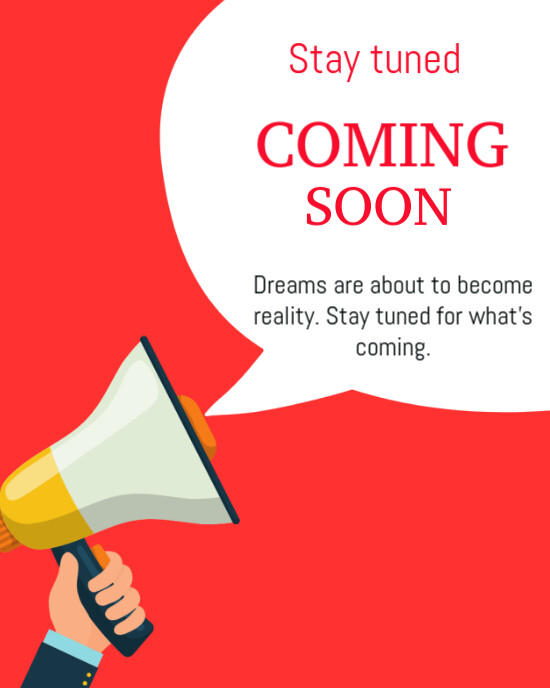 Red Maximalist Stay Tuned Coming Soon Template Instagram Portrait ...