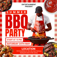 Red Maximalist Summer Bbq Party Instagram Post template