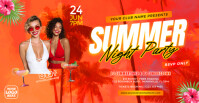 Red Maximalist Summer Party Facebook Event Cover template