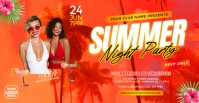 Red Maximalist Summer Party Facebook Event Cover template