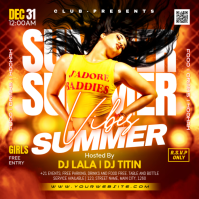 Red Maximalist Summer Party Instagram Post Instagram-bericht template
