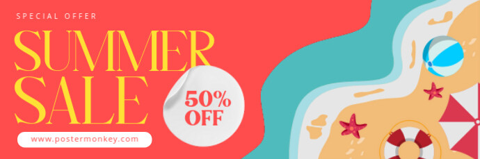 Red Maximalist Summer Sale Email Header template